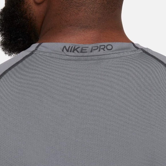 nike pro dri fit short sleeves men shirt Gray - Picture 4 of 8
